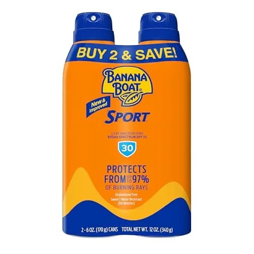 Banana Boat Sport Ultra SPF 30 Sunscreen Spray 177ml (6 oz Twin Pack) | Sweat & Water Resistant 80 Min thumbnail 1