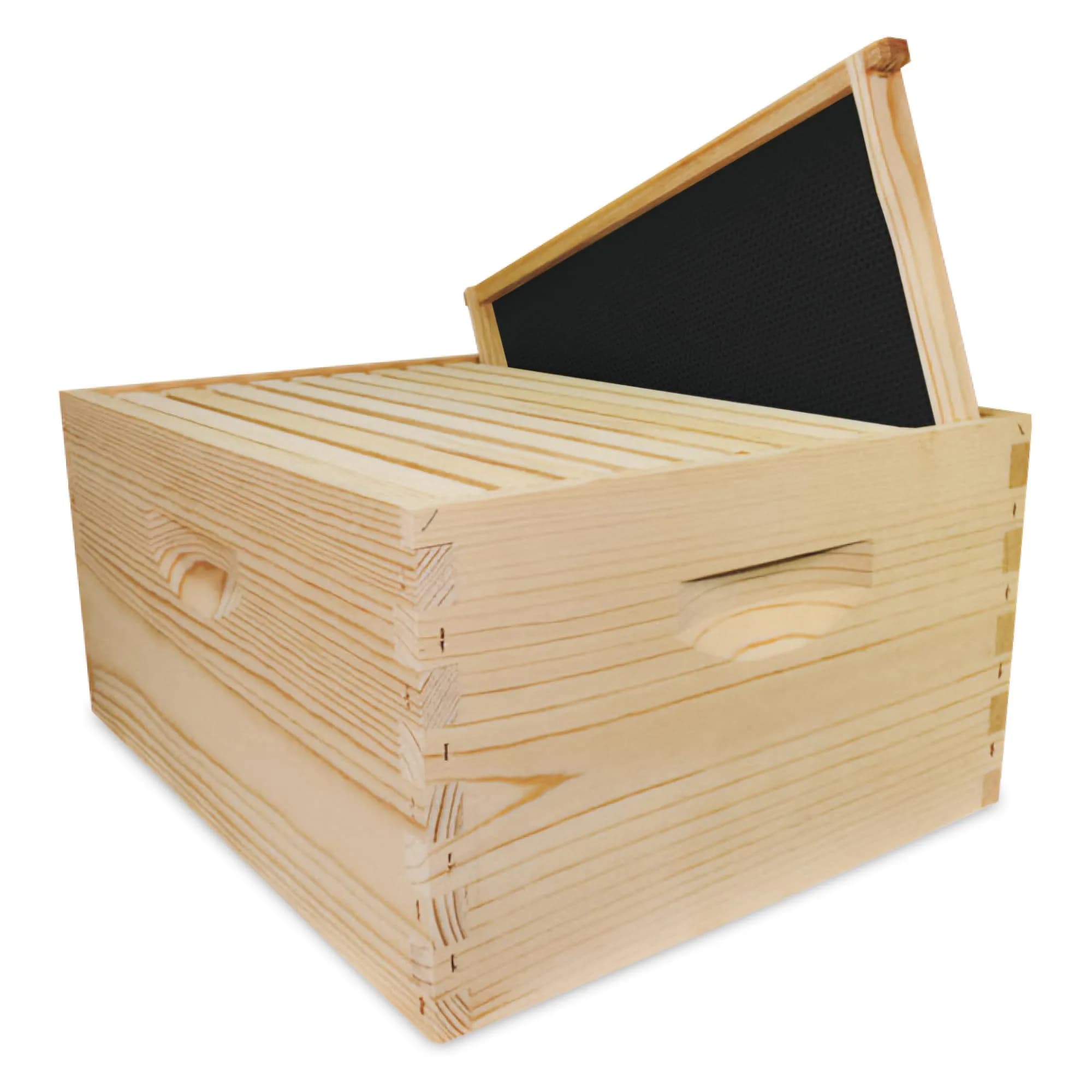 Mann Lake 10-Frame Deep Hive Kit, 9⅝" Bee Hive Body, Unpainted | Durable Pine, Ready to Use — Assembled, No Paint