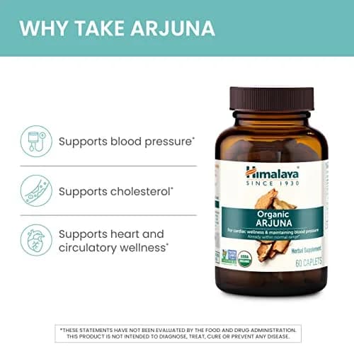 Himalaya USDA Organic Arjuna Capsules, Heart Health, 700 mg (60 Caplets) | Supports Cardiovascular System thumbnail 4