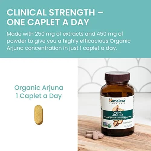 Himalaya USDA Organic Arjuna Capsules, Heart Health, 700 mg (60 Caplets) | Supports Cardiovascular System thumbnail 6