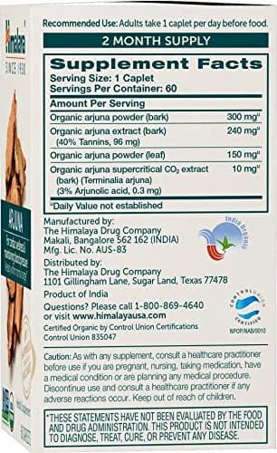 Himalaya USDA Organic Arjuna Capsules, Heart Health, 700 mg (60 Caplets) | Supports Cardiovascular System thumbnail 2