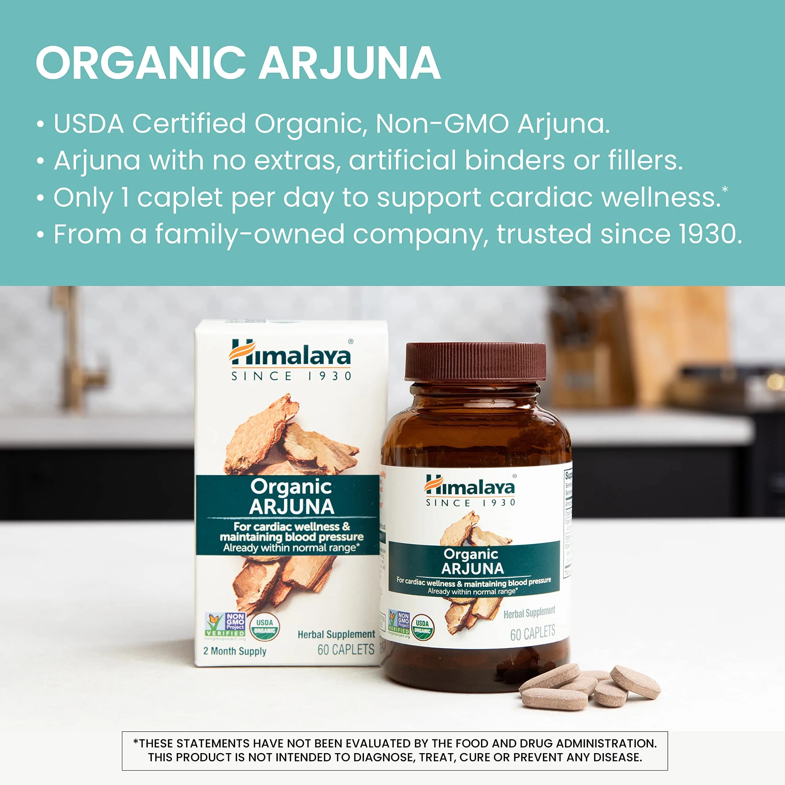 Himalaya USDA Organic Arjuna Capsules, Heart Health, 700 mg (60 Caplets) | Supports Cardiovascular System - view 3