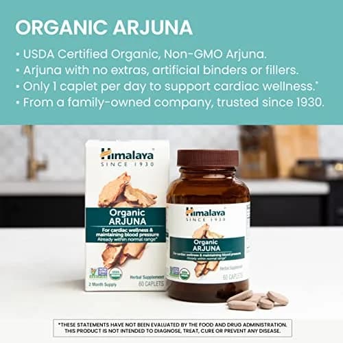 Himalaya USDA Organic Arjuna Capsules, Heart Health, 700 mg (60 Caplets) | Supports Cardiovascular System thumbnail 3