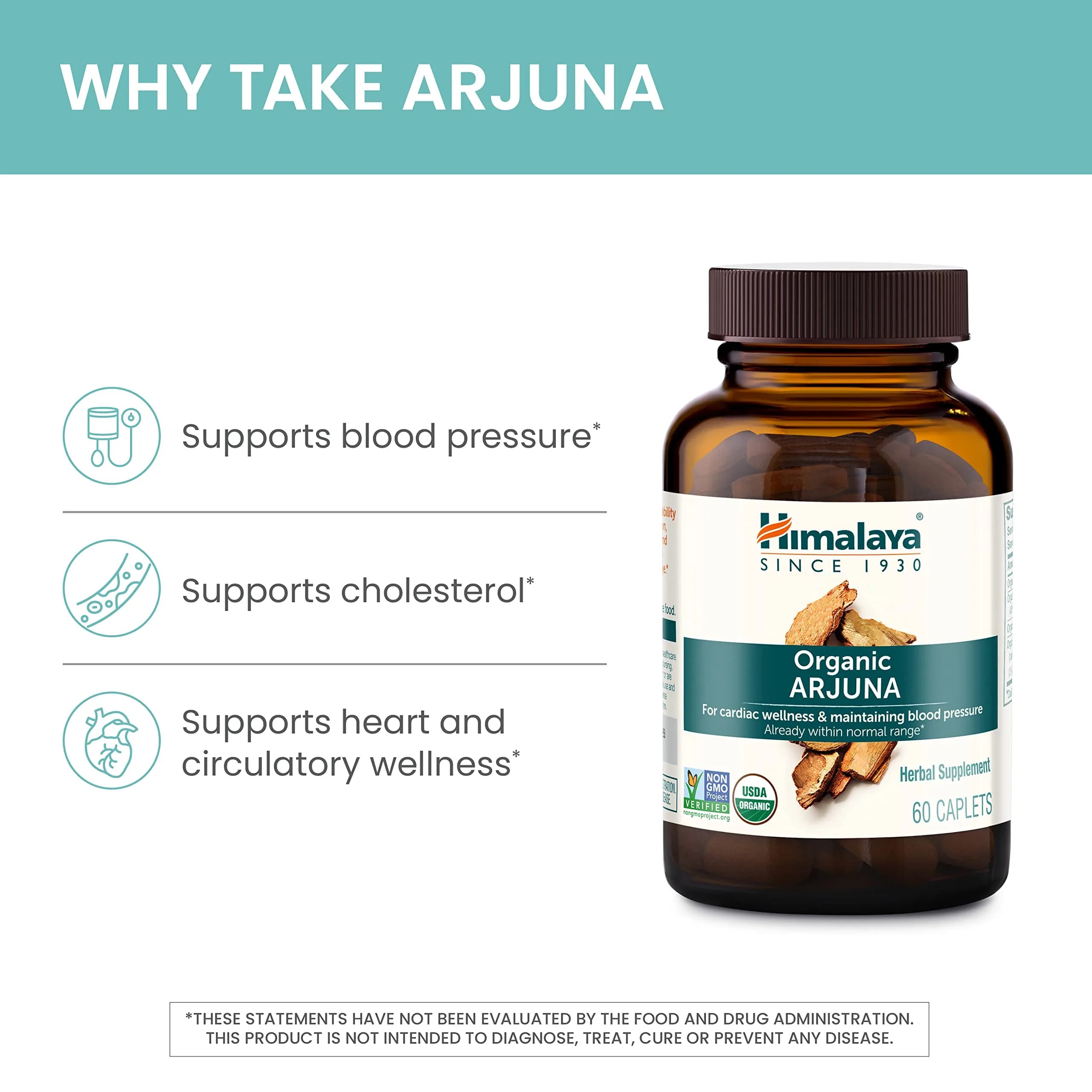 Himalaya USDA Organic Arjuna Capsules, Heart Health, 700 mg (60 Caplets) | Supports Cardiovascular System - view 4