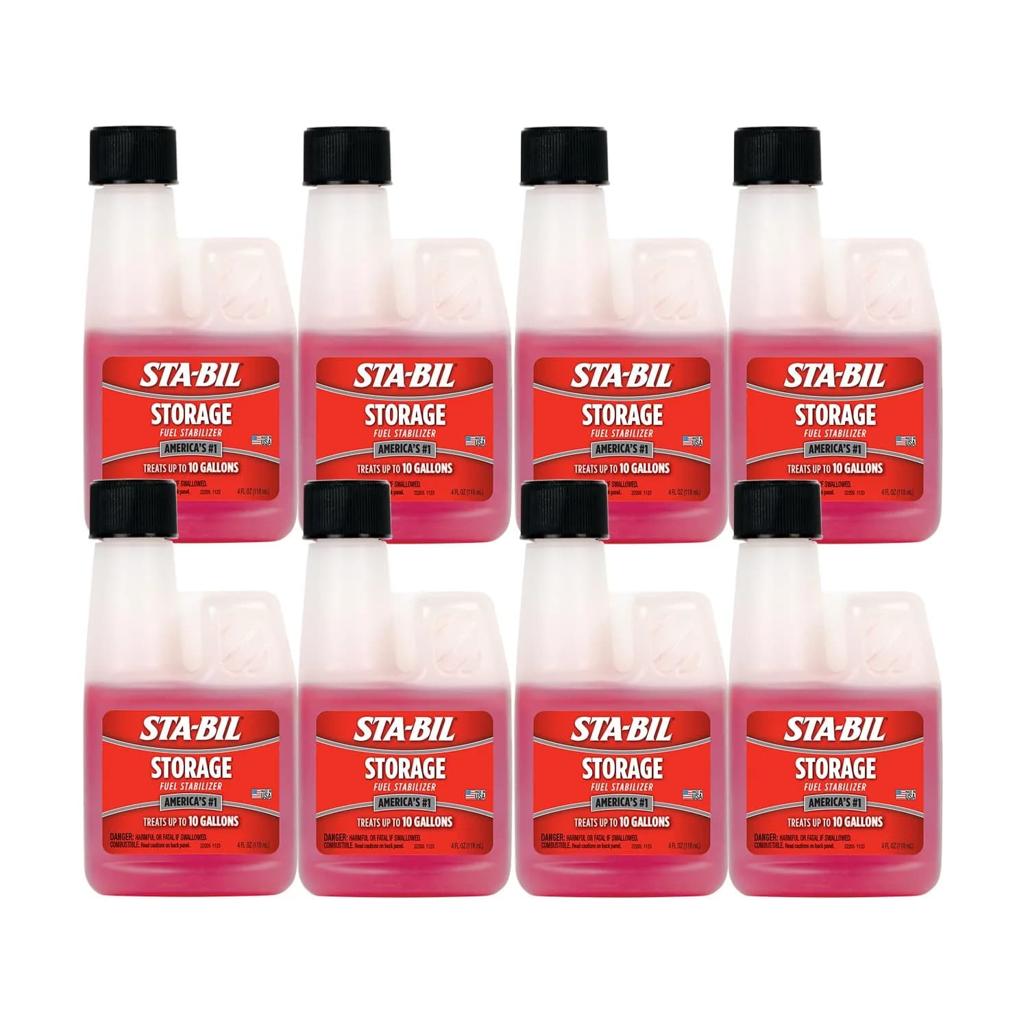 STA-BIL Storage Fuel Stabilizer 4 oz (118 ml) Bottles, 8-Pack | Keeps Fuel Fresh for 2 Years - main product image