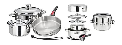 MAGMA 7 Piece Stainless Steel Nesting Cookware Set | Space-Saving, Induction Compatible, Oven Safe to 500°F thumbnail 3