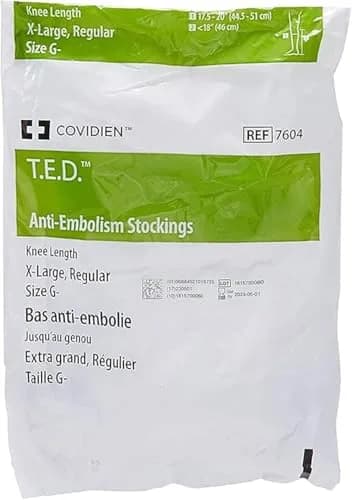 COVIDIEN TED STOCKING KNEE XLG REGULAR (PR) White | Anti-embolism Support for Recovery thumbnail 1