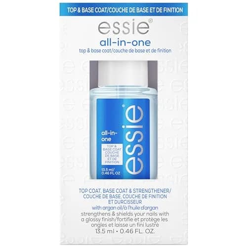 essie All-In-One Base Coat + Top Coat + Strengthener Nail Polish 13.5ml (0.46 Fl Oz) | Argan Oil Infused — ALL IN ONE BASE COAT & TOP COAT