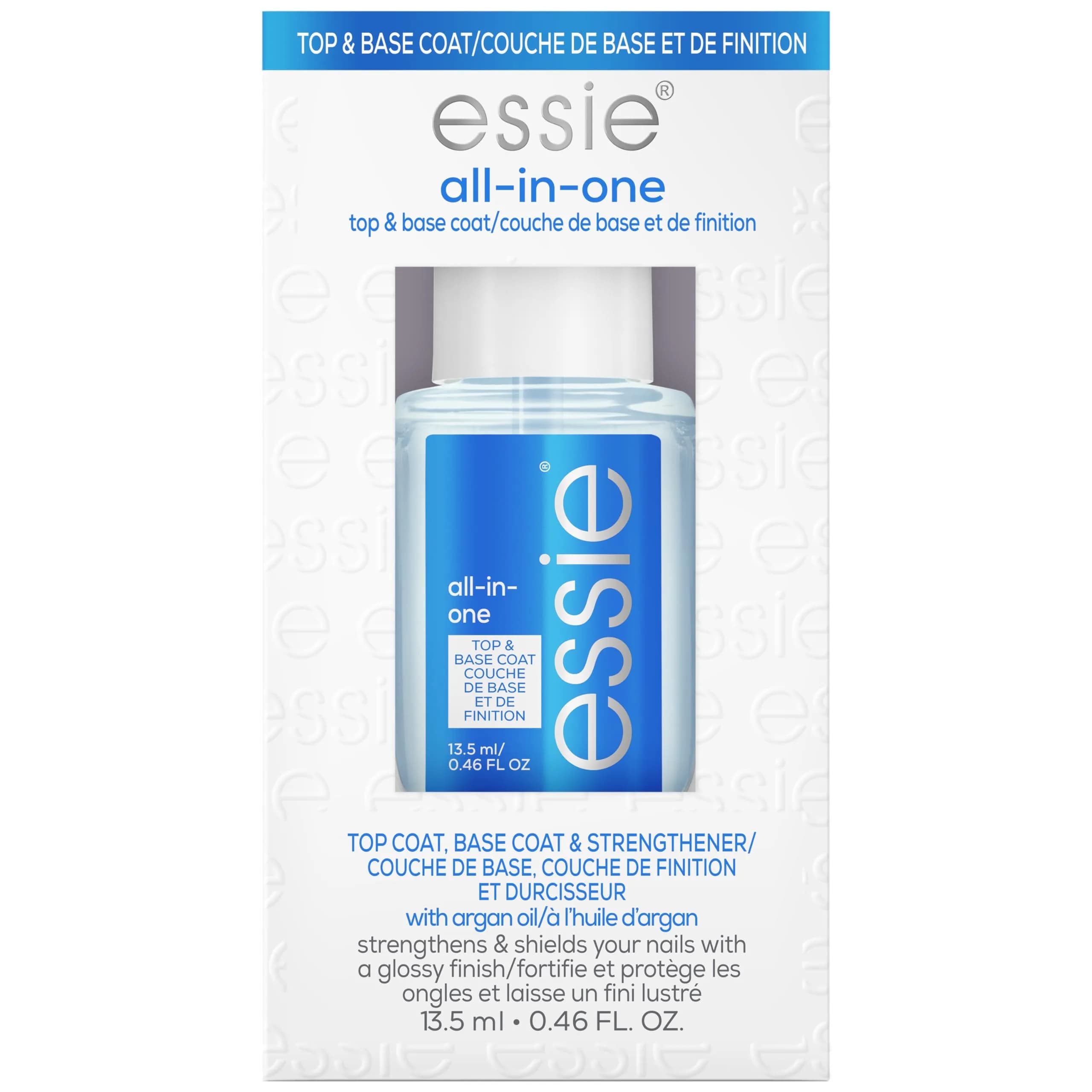 essie All-In-One Base Coat + Top Coat + Strengthener Nail Polish 13.5ml (0.46 Fl Oz) | Argan Oil Infused - main product image