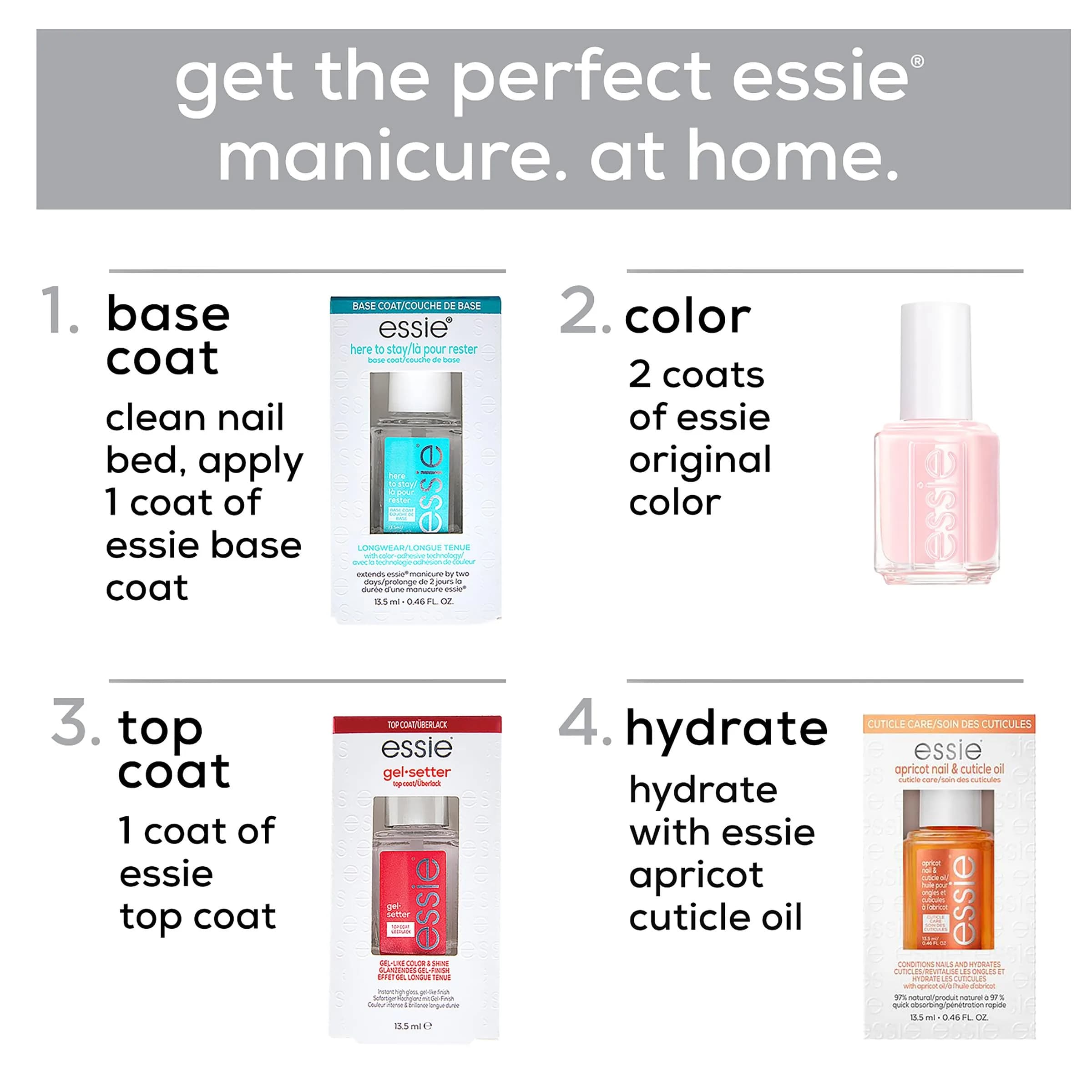 essie All-In-One Base Coat + Top Coat + Strengthener Nail Polish 13.5ml (0.46 Fl Oz) | Argan Oil Infused - view 8