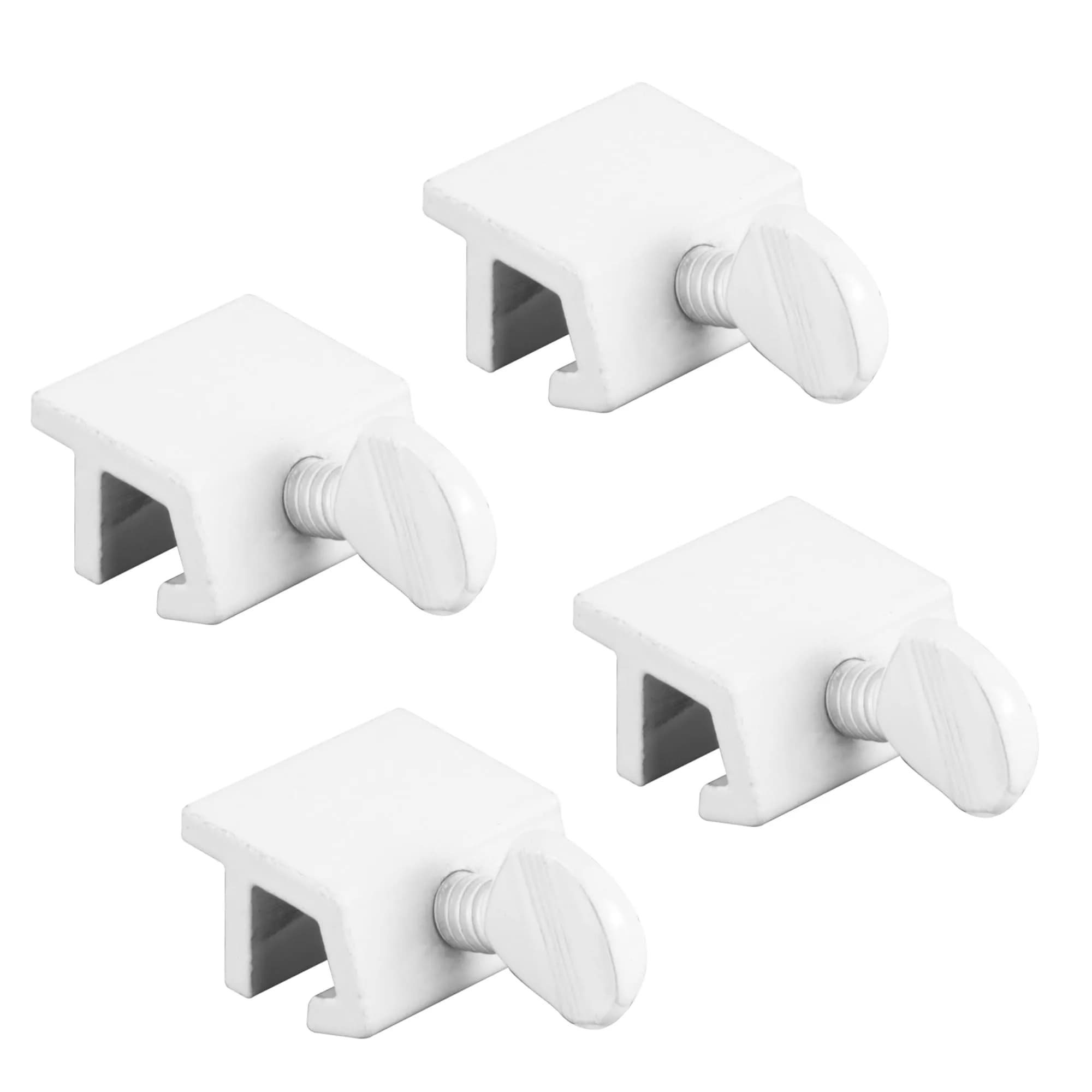 Prime-Line Sliding Window Security Lock, White, 1/8 in. Rail, 4 Pack | Secure & Ventilate Windows — White