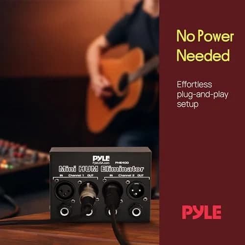 Pyle Compact Mini Hum Eliminator Box - 2 Channel Passive Ground Loop Isolator with 1/4" TRS Phone & XLR Input/Output thumbnail 7