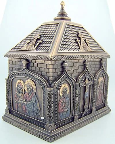 Needzo Religious Gifts Cold Cast Bronze Rosary Keepsake Trinket Box 19 cm (7.4 x 4.7 x 7.6 inches) | Sacred Catholic Home Decor thumbnail 1