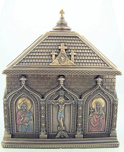 Needzo Religious Gifts Cold Cast Bronze Rosary Keepsake Trinket Box 19 cm (7.4 x 4.7 x 7.6 inches) | Sacred Catholic Home Decor thumbnail 4
