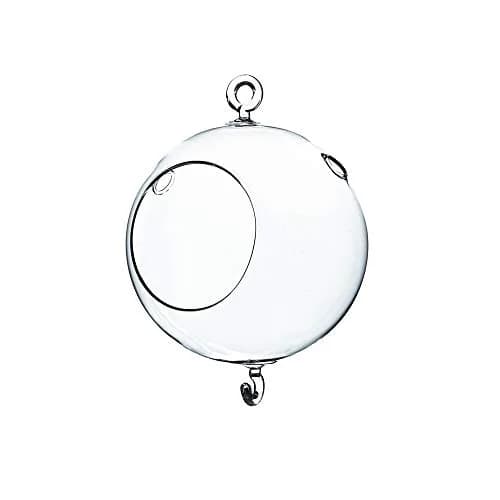 WGVI Hanging Terrarium Globe 5" x 7" | DIY Succulent & Candle Holder, Clear Glass Orb thumbnail 1