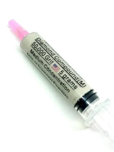 TechDiamondTools Diamond Polishing Compound 5g Syringe | 50,000 Grit (0-0.5 Micron) for Mirror Finish on Metal, Glass, Gemstones thumbnail 1