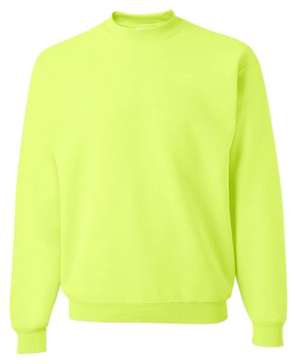 Jerzees Adult 9.5 oz. Super Sweats® NuBlend® Fleece Crew S SAFETY GREEN | Pill-Resistant Sweatshirt (70-120 chars) — Safety Green