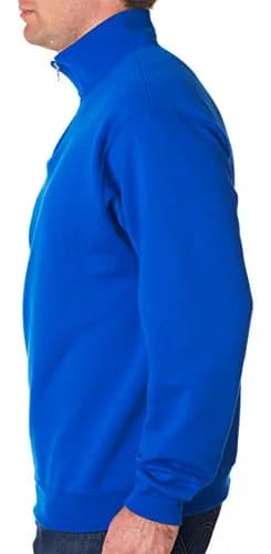 Jerzees Men's NuBlend Quarter Zip Cadet Collar Sweatshirt Small Maroon | Heavyweight Cotton-Poly Blend thumbnail 2