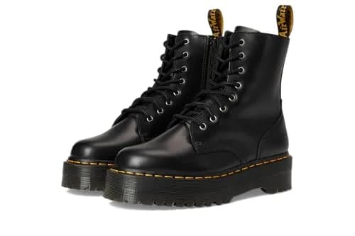 Dr. Martens Jadon 8-Eye Leather Platform Boot for Men and Women, Black Polished Smooth, 6 US Women/5 US Men | Edgy, Durable & Iconic thumbnail 4