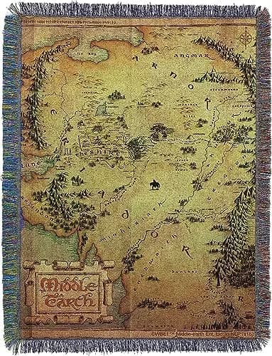 Northwest Lord of the Rings The Hobbit Middle Earth Woven Tapestry Throw Blanket, Soft and Durable, 48 x 60 Inch thumbnail 1