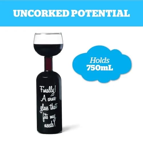 BigMouth Inc Ultimate Wine Bottle Glass | Holds Full 750ml Bottle | Fun Gift for Wine Lovers thumbnail 3