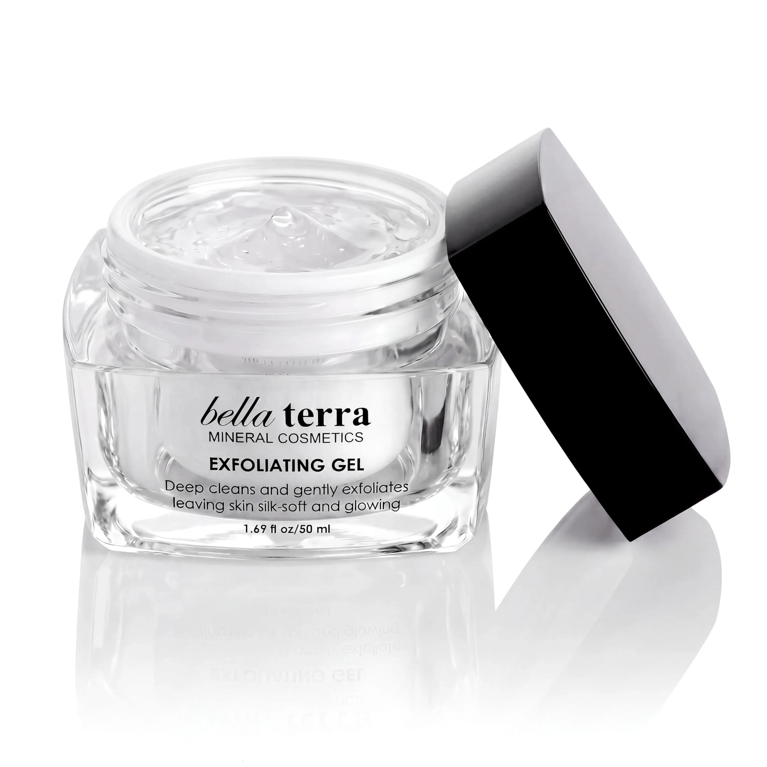 Bellaterra Cosmetics Mineral Exfoliating Gel 50ml | Gentle Vegan Face Exfoliator for All Skin Types — clear