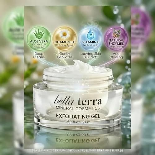 Bellaterra Cosmetics Mineral Exfoliating Gel 50ml | Gentle Vegan Face Exfoliator for All Skin Types thumbnail 3