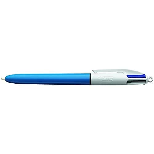 BIC 4-Color Ballpoint Retractable Pen, Pack of 12 | Assorted Ink, Medium, Refillable, Durable Plastic thumbnail 1