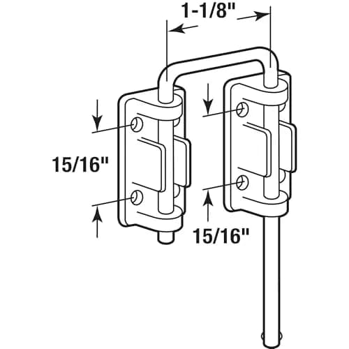 Defender Security U 9846 Patio Sliding Door Loop Lock, 1-1/8 in. Hardened Steel Bar with Nickel Finish thumbnail 2