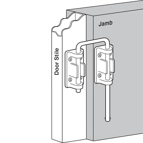 Defender Security U 9846 Patio Sliding Door Loop Lock, 1-1/8 in. Hardened Steel Bar with Nickel Finish thumbnail 3