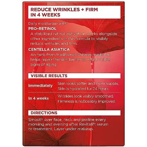 L'Oreal Paris Revitalift Face & Neck Anti-Wrinkle & Firming Moisturizer Day Cream 1.70 oz | Supports skin firmness & reduces wrinkles thumbnail 3