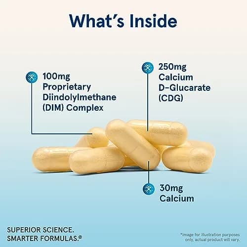 Jarrow DIM Plus, DIM Supplement Hormone Balance, 30 Count | Supports Hormonal Detox & Balance thumbnail 3