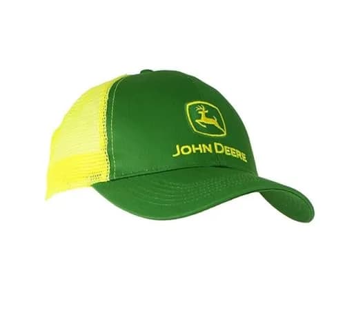 John Deere Embroidered Logo Mesh Back Baseball Hat - One-Size - Men's - Yellow | Classic structured cap with adjustable fit thumbnail 1