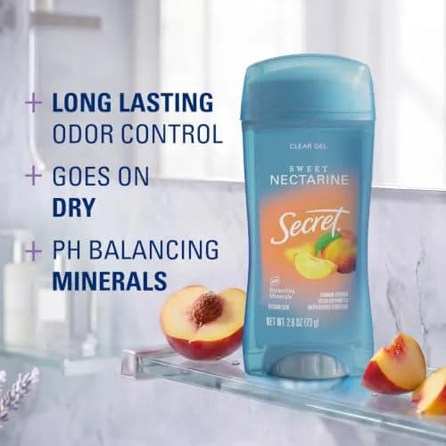 Secret Fresh Clear Gel Antiperspirant Deodorant for Women, Sweet Nectarine, 2.6 oz - view 2