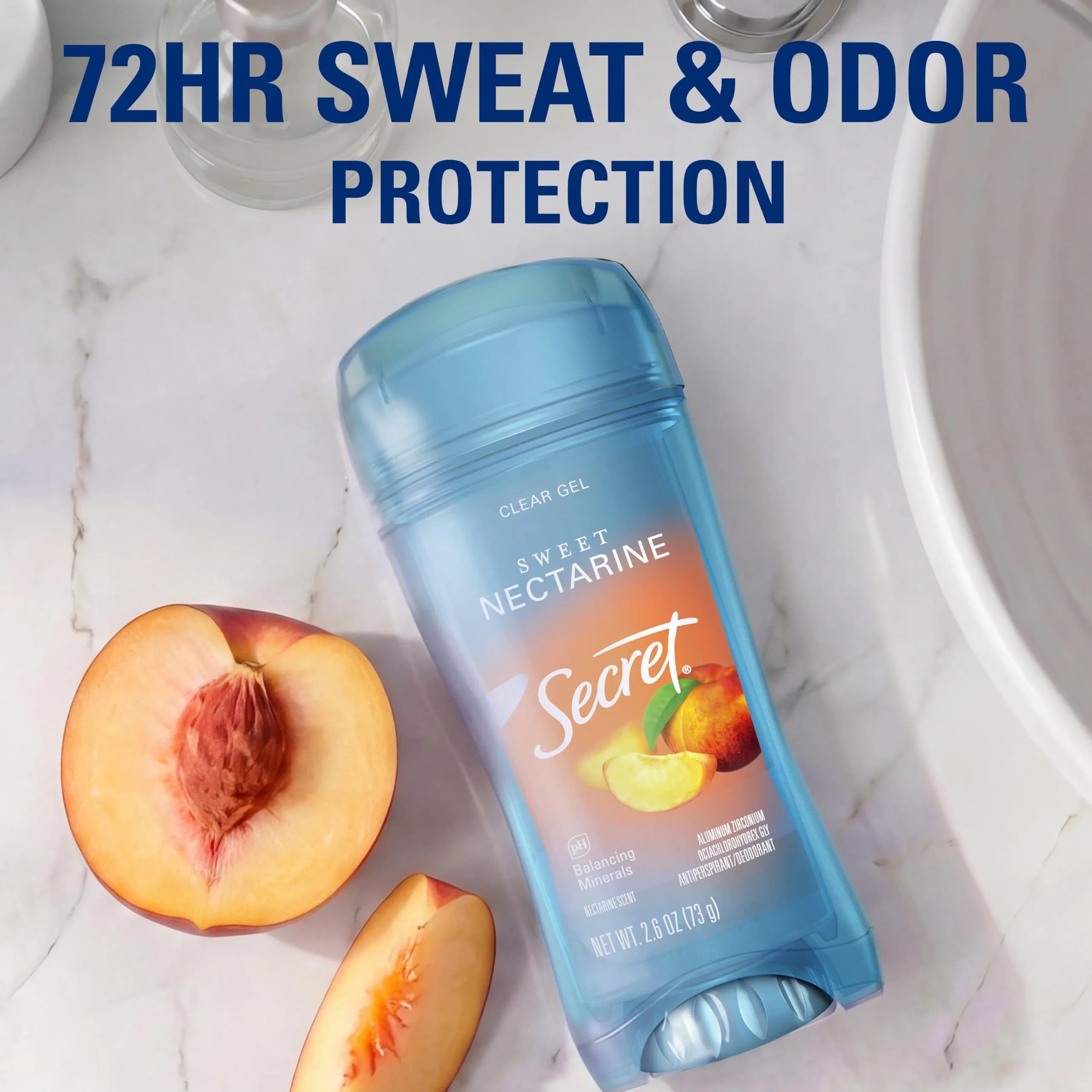 Secret Fresh Clear Gel Antiperspirant Deodorant for Women, Sweet Nectarine, 2.6 oz thumbnail 3
