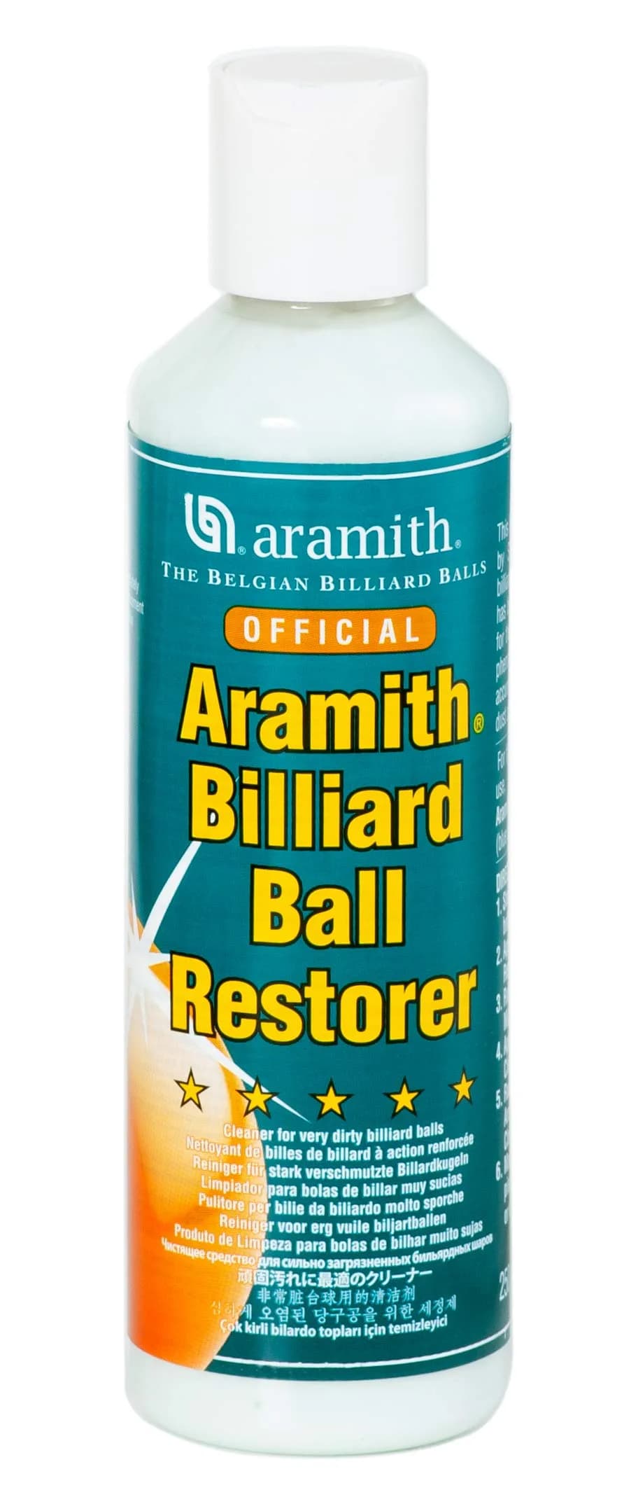 Aramith Phenolic Billiard Ball Cleaner and Restorer 250ml (8.5 fl oz) | Restores Shine & Tack - main product image