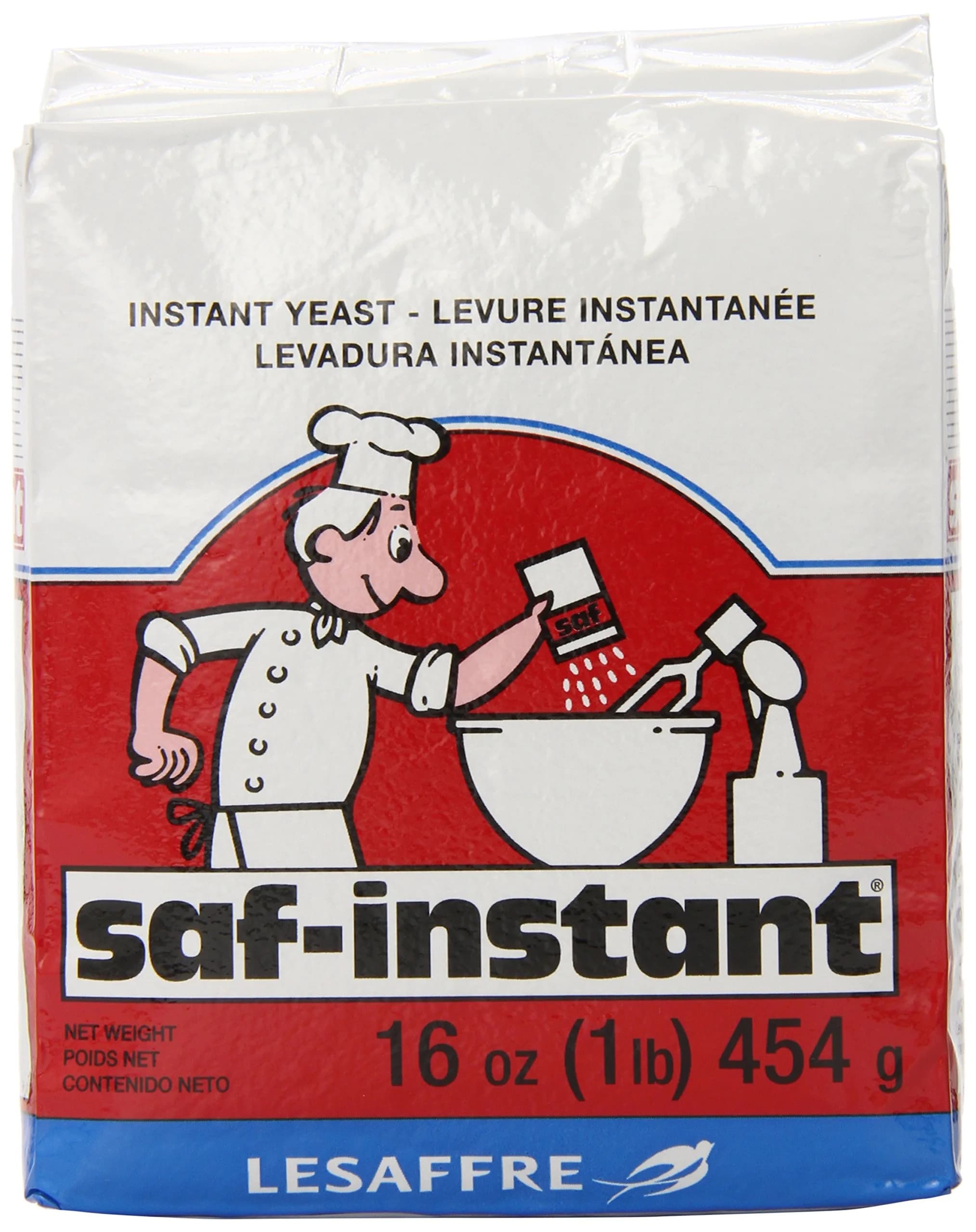 LeSaffre Saf-Instant Yeast, Red, 2 Pound | Fast-Acting, Long-Lasting Yeast for Baking