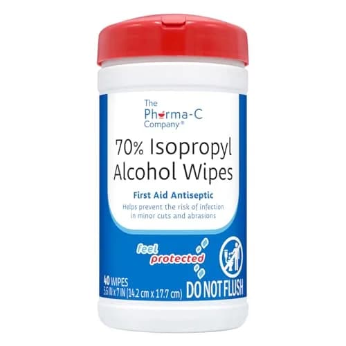 The Pharma-C Company 70% Isopropyl Alcohol Wipes 40 Count | First Aid Antiseptic for Minor Cuts & Scrapes thumbnail 1
