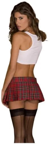 Rene Rofe Women's Schoolgirl Mini Skirt, Red, Medium | Playful Plaid Design for Night Out & Club (70-120 chars) thumbnail 3