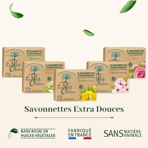 Le Petit Olivier Extra Mild Rose Soap Bars 2 x 3.5 oz | Enriched with Olive Oil & Natural Extracts thumbnail 5