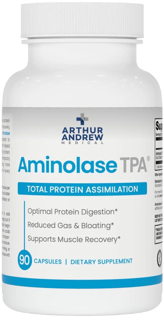 Arthur Andrew Medical Aminolase TPA 90 Capsules | Supports Protein Absorption & Muscle Synthesis — No Color
