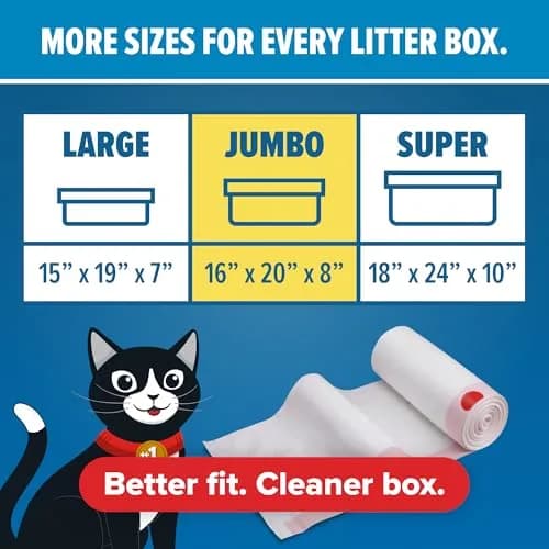 Jonny Cat Heavy Duty Jumbo Litter Box Liners 5 Count (36in x 18in) | Tear & Leak Resistant Drawstring Bags thumbnail 2