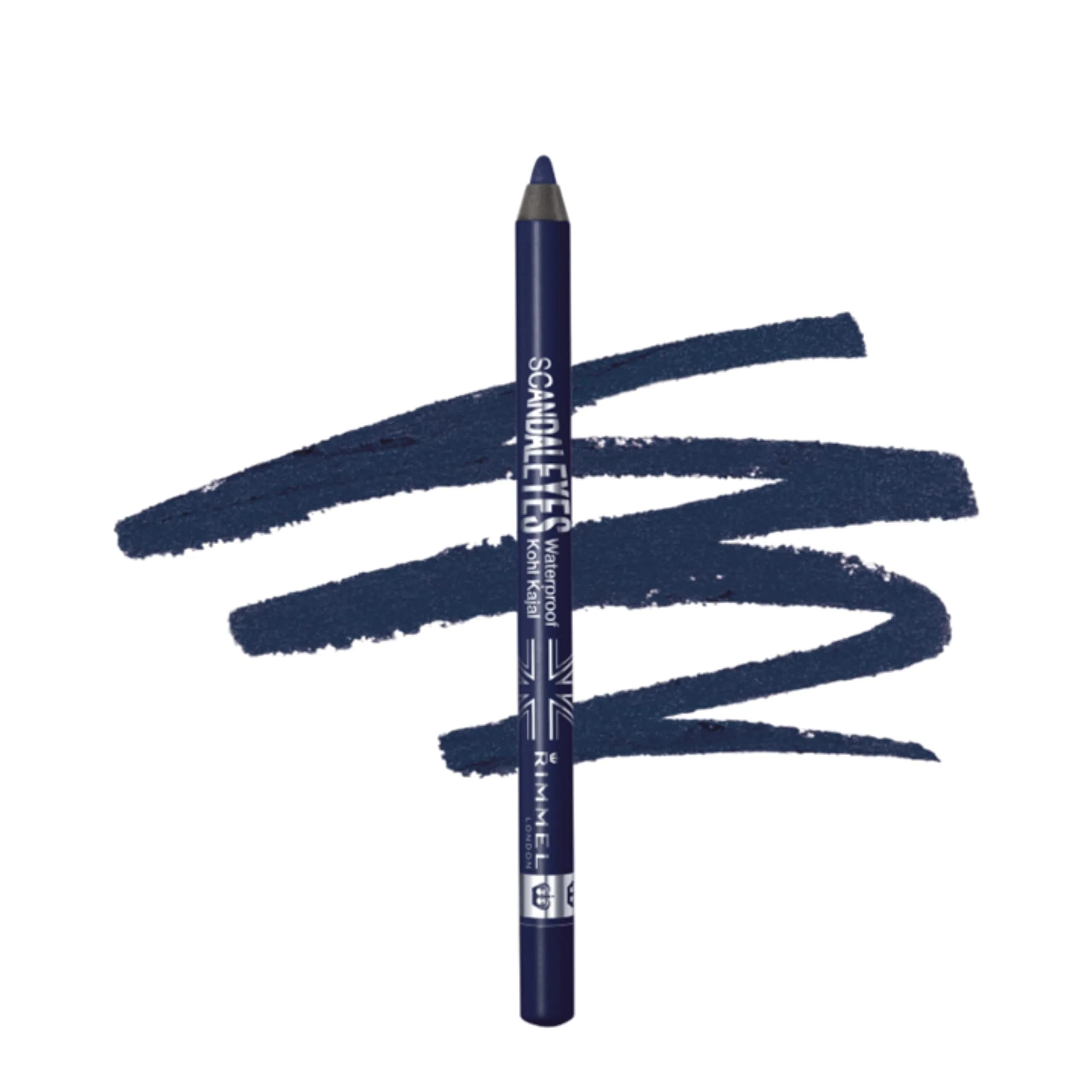 Rimmel Waterproof Kohl Kajal Eyeliner Pencil 0.04oz | Intense Deep Blue, Long-Wearing, Smudge-Proof — 006 Deep Blue