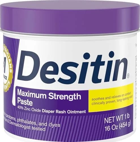 Desitin Maximum Strength Diaper Rash Paste 453g (16 oz) | Zinc Oxide Skin Protectant — 16 Ounce
