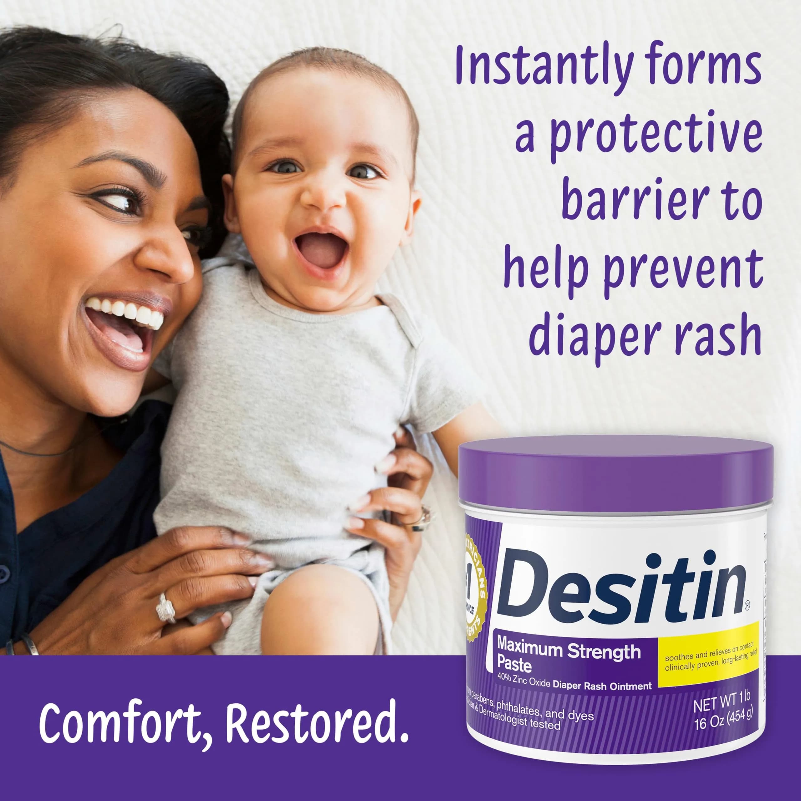 Desitin Maximum Strength Diaper Rash Paste 453g (16 oz) | Zinc Oxide Skin Protectant - view 5