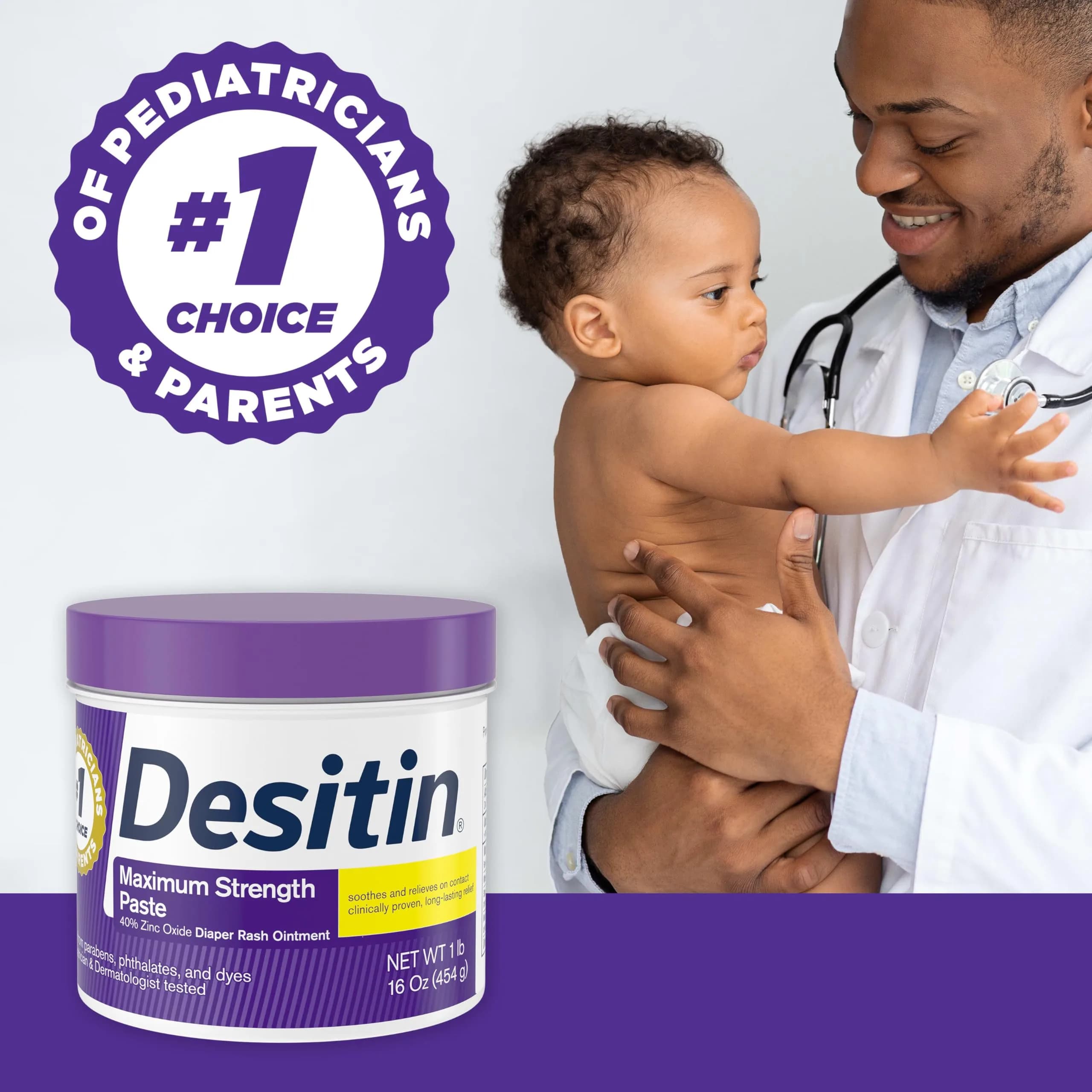Desitin Maximum Strength Diaper Rash Paste 453g (16 oz) | Zinc Oxide Skin Protectant - view 6