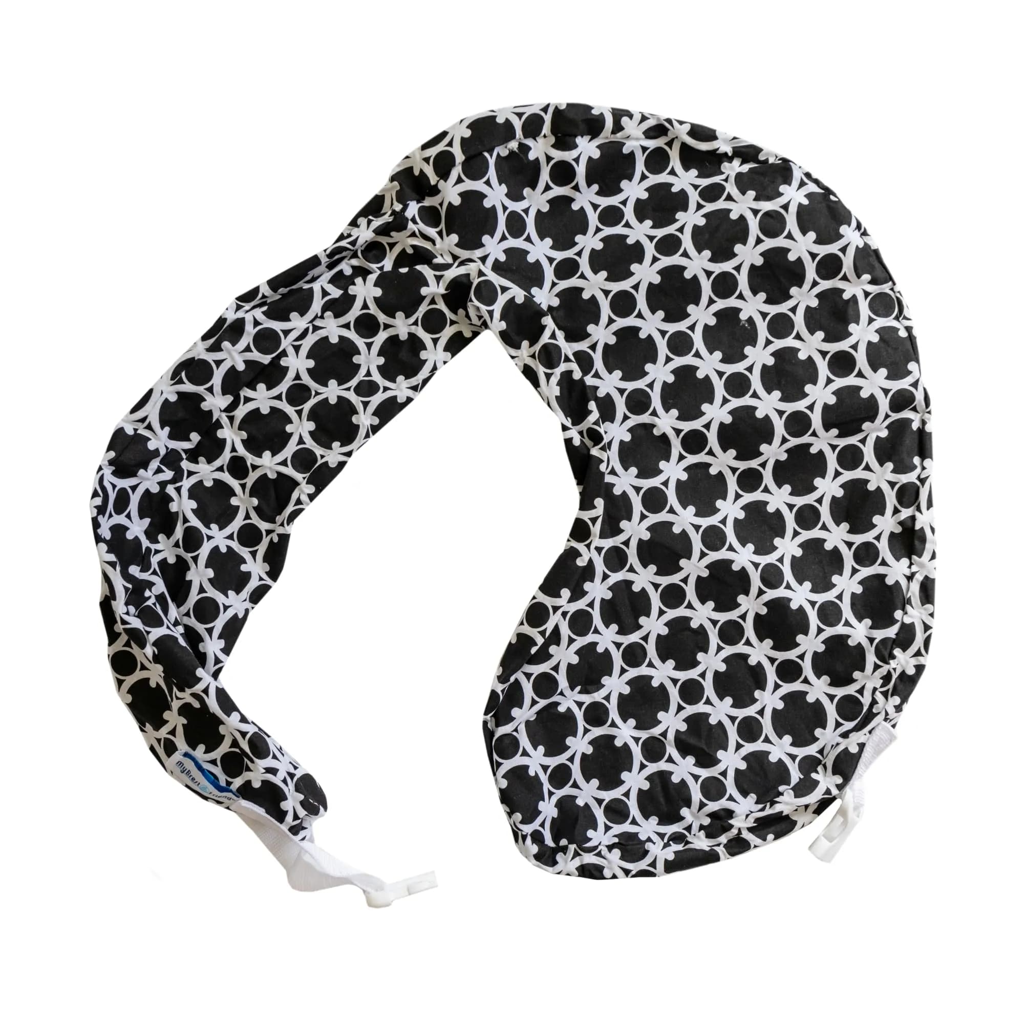My Brest Friend Original Nursing Pillow Cover - Black and White Marina | Fits Original, Deluxe, Travel Pillows - main product image