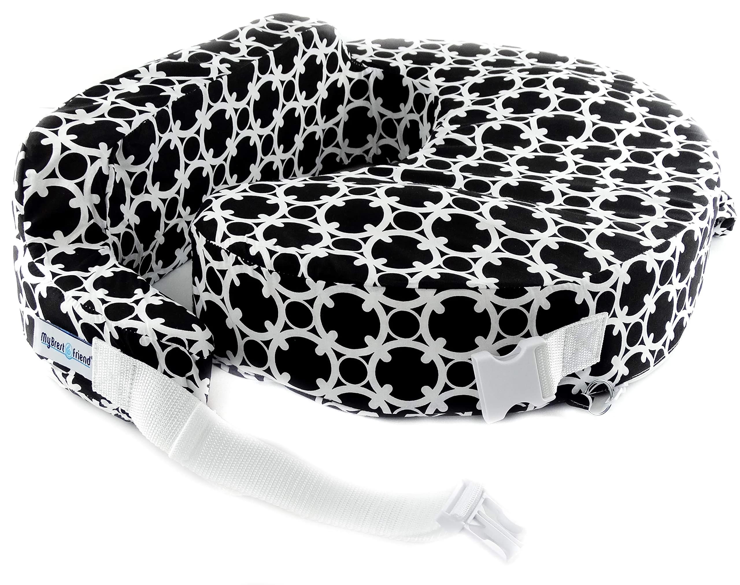 My Brest Friend Original Nursing Pillow Cover - Black and White Marina | Fits Original, Deluxe, Travel Pillows - view 2