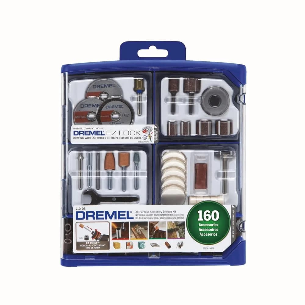 Dremel 160-Piece Rotary Tool Accessory Kit with EZ Lock Technology | 1/8" Shank, Storage Case, Cutting Bits, Polishing Wheel, Sanding Drums - main product image