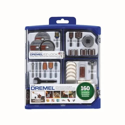 Dremel 160-Piece Rotary Tool Accessory Kit with EZ Lock Technology | 1/8" Shank, Storage Case, Cutting Bits, Polishing Wheel, Sanding Drums thumbnail 1